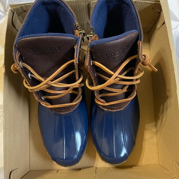NEW Sperry Saltwater Waterproof Navy Duck Boot - Picture 12 of 16